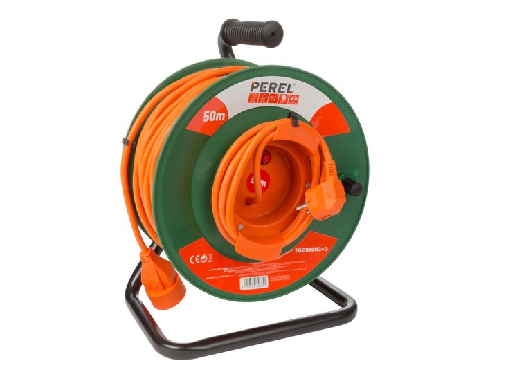 Perel EGCR50N2-G 1-voudige kabelhaspel - 50 meter