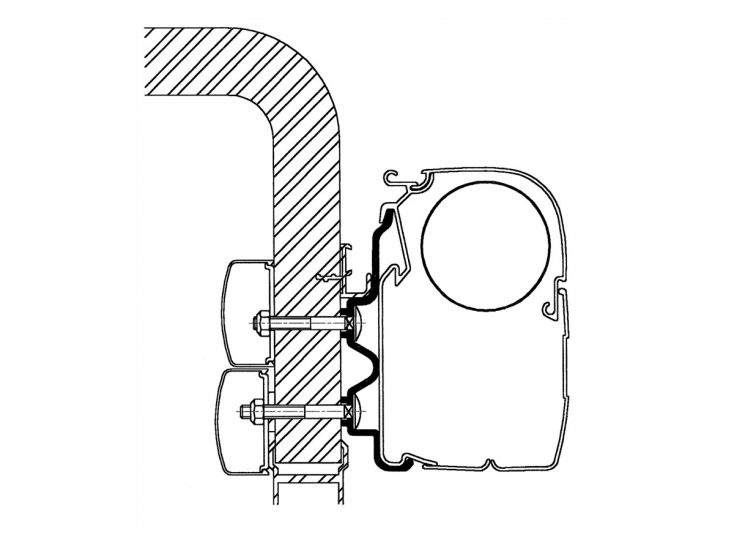 Thule Omnistor adapter Hymercamp serie 5 3,50m