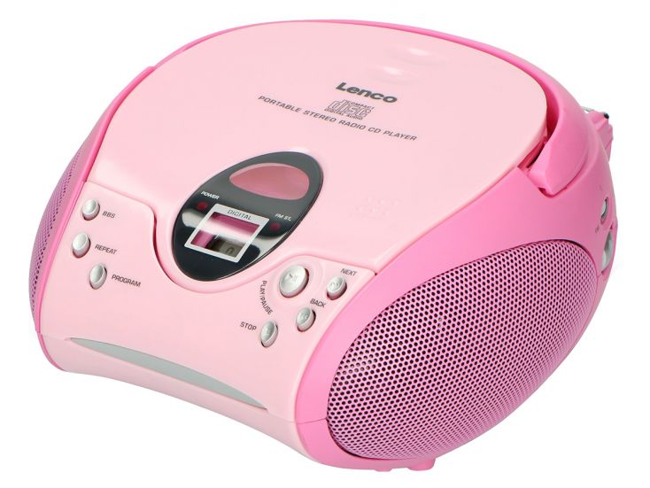 Lenco SCD-24 draagbare FM radio - Pink