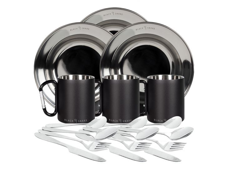 Black Snake 3-persoons camping set met thermobeker