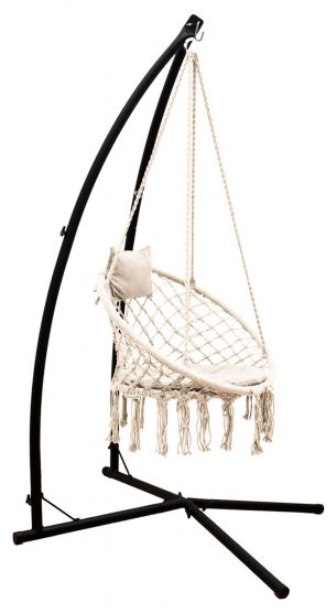 AMANKA macramé hangstoel met hangstoelframe