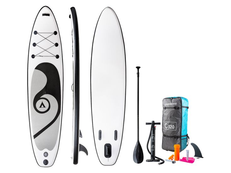 Campingwise zwart opblaasbaar supboard set