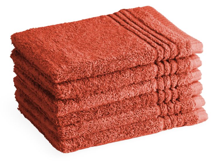 PHLOX Supreme 16 x 21 cm set van 6 washandjes - terracotta