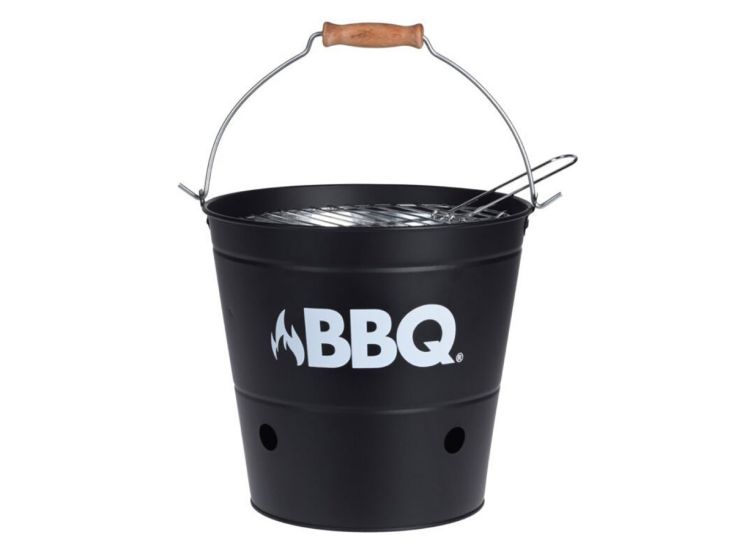 BBQ Ø 27,5 cm emmer kolenbarbecue - Black