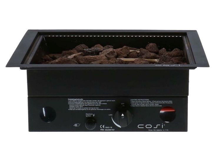 Cosi Fire Cosiburner square black inbouwbrander