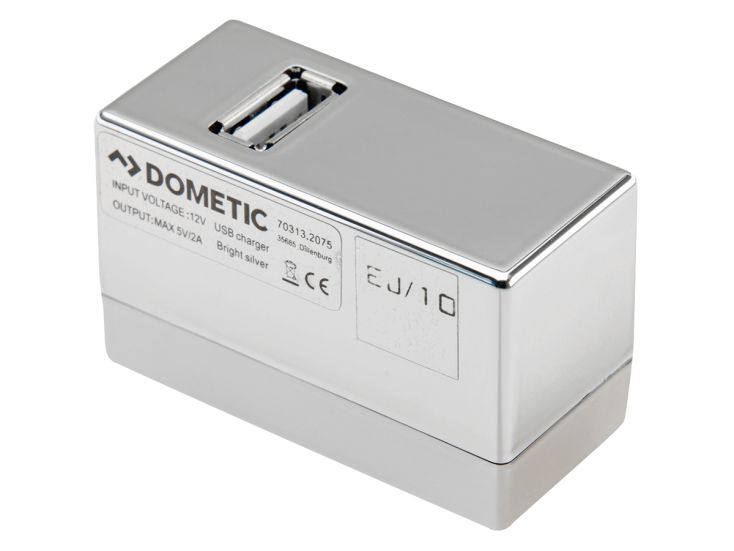 Dometic USB oplaadadapter voor rail chroom