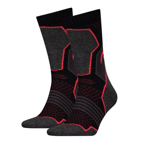 HEAD 2 paar Hiking Crew Black/Red wandelsokken