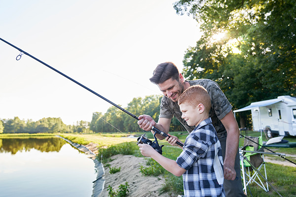 vissen op de camping