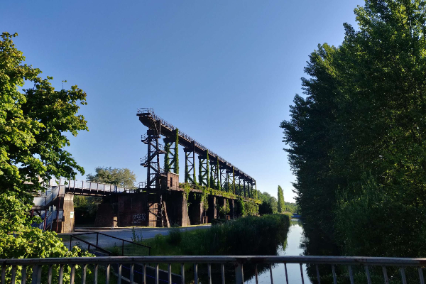 industrieel fietsen in het Ruhrgebiet